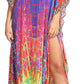 Sakkas Anahi Flowy Design V Neck Long Caftan Dress / Cover Up With Rhinestone