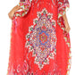 Sakkas Anahi Flowy Design V Neck Long Caftan Dress / Cover Up With Rhinestone
