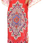 Sakkas Anahi Flowy Design V Neck Long Caftan Dress / Cover Up With Rhinestone