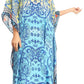 Sakkas Anahi Flowy Design V Neck Long Caftan Dress / Cover Up With Rhinestone