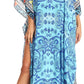 Sakkas Anahi Flowy Design V Neck Long Caftan Dress / Cover Up With Rhinestone