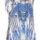Sakkas Anahi Flowy Design V Neck Long Caftan Dress / Cover Up With Rhinestone