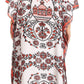 Sakkas Anahi Flowy Design V Neck Long Caftan Dress / Cover Up With Rhinestone