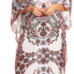 Sakkas Anahi Flowy Design V Neck Long Caftan Dress / Cover Up With Rhinestone