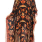 Sakkas Anahi Flowy Design V Neck Long Caftan Dress / Cover Up With Rhinestone