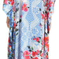 Sakkas Anahi Flowy Design V Neck Long Caftan Dress / Cover Up With Rhinestone
