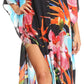 Sakkas Anahi Flowy Design V Neck Long Caftan Dress / Cover Up With Rhinestone