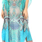 Sakkas Anahi Flowy Design V Neck Long Caftan Dress / Cover Up With Rhinestone