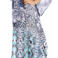 Sakkas Anahi Flowy Design V Neck Long Caftan Dress / Cover Up With Rhinestone