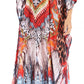 Sakkas Anahi Flowy Design V Neck Long Caftan Dress / Cover Up With Rhinestone