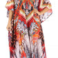 Sakkas Anahi Flowy Design V Neck Long Caftan Dress / Cover Up With Rhinestone