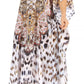 Sakkas Anahi Flowy Design V Neck Long Caftan Dress / Cover Up With Rhinestone
