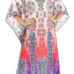 Sakkas Anahi Flowy Design V Neck Long Caftan Dress / Cover Up With Rhinestone