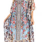 Sakkas Anahi Flowy Design V Neck Long Caftan Dress / Cover Up With Rhinestone