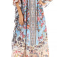 Sakkas Anahi Flowy Design V Neck Long Caftan Dress / Cover Up With Rhinestone