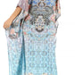 Sakkas Anahi Flowy Design V Neck Long Caftan Dress / Cover Up With Rhinestone