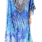 Sakkas Anahi Flowy Design V Neck Long Caftan Dress / Cover Up With Rhinestone