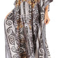 Sakkas Anahi Flowy Design V Neck Long Caftan Dress / Cover Up With Rhinestone