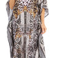 Sakkas Anahi Flowy Design V Neck Long Caftan Dress / Cover Up With Rhinestone