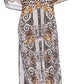 Sakkas Anahi Flowy Design V Neck Long Caftan Dress / Cover Up With Rhinestone