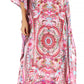 Sakkas Anahi Flowy Design V Neck Long Caftan Dress / Cover Up With Rhinestone