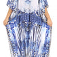 Sakkas Anahi Flowy Design V Neck Long Caftan Dress / Cover Up With Rhinestone
