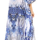 Sakkas Anahi Flowy Design V Neck Long Caftan Dress / Cover Up With Rhinestone