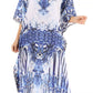 Sakkas Anahi Flowy Design V Neck Long Caftan Dress / Cover Up With Rhinestone