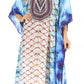 Sakkas Anahi Flowy Design V Neck Long Caftan Dress / Cover Up With Rhinestone