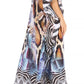 Sakkas Anahi Flowy Design V Neck Long Caftan Dress / Cover Up With Rhinestone