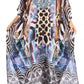 Sakkas Anahi Flowy Design V Neck Long Caftan Dress / Cover Up With Rhinestone