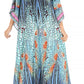 Sakkas Anahi Flowy Design V Neck Long Caftan Dress / Cover Up With Rhinestone