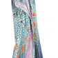 Sakkas Anahi Flowy Design V Neck Long Caftan Dress / Cover Up With Rhinestone