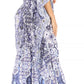 Sakkas Anahi Flowy Design V Neck Long Caftan Dress / Cover Up With Rhinestone