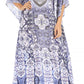 Sakkas Anahi Flowy Design V Neck Long Caftan Dress / Cover Up With Rhinestone
