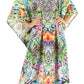 Sakkas Anahi Flowy Design V Neck Long Caftan Dress / Cover Up With Rhinestone