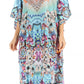Sakkas Anahi Flowy Design V Neck Long Caftan Dress / Cover Up With Rhinestone