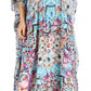 Sakkas Anahi Flowy Design V Neck Long Caftan Dress / Cover Up With Rhinestone