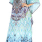 Sakkas Anahi Flowy Design V Neck Long Caftan Dress / Cover Up With Rhinestone