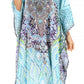 Sakkas Anahi Flowy Design V Neck Long Caftan Dress / Cover Up With Rhinestone