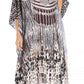 Sakkas Anahi Flowy Design V Neck Long Caftan Dress / Cover Up With Rhinestone