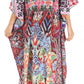 Sakkas Anahi Flowy Design V Neck Long Caftan Dress / Cover Up With Rhinestone