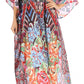 Sakkas Anahi Flowy Design V Neck Long Caftan Dress / Cover Up With Rhinestone