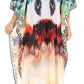 Sakkas Anahi Flowy Design V Neck Long Caftan Dress / Cover Up With Rhinestone