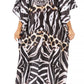 Sakkas Anahi Flowy Design V Neck Long Caftan Dress / Cover Up With Rhinestone