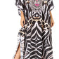 Sakkas Anahi Flowy Design V Neck Long Caftan Dress / Cover Up With Rhinestone