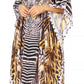 Sakkas Anahi Flowy Design V Neck Long Caftan Dress / Cover Up With Rhinestone