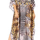 Sakkas Anahi Flowy Design V Neck Long Caftan Dress / Cover Up With Rhinestone
