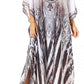 Sakkas Anahi Flowy Design V Neck Long Caftan Dress / Cover Up With Rhinestone