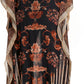 Sakkas Wilder Printed Design Long Sheer Rhinestone Caftan Dress / Cover Up